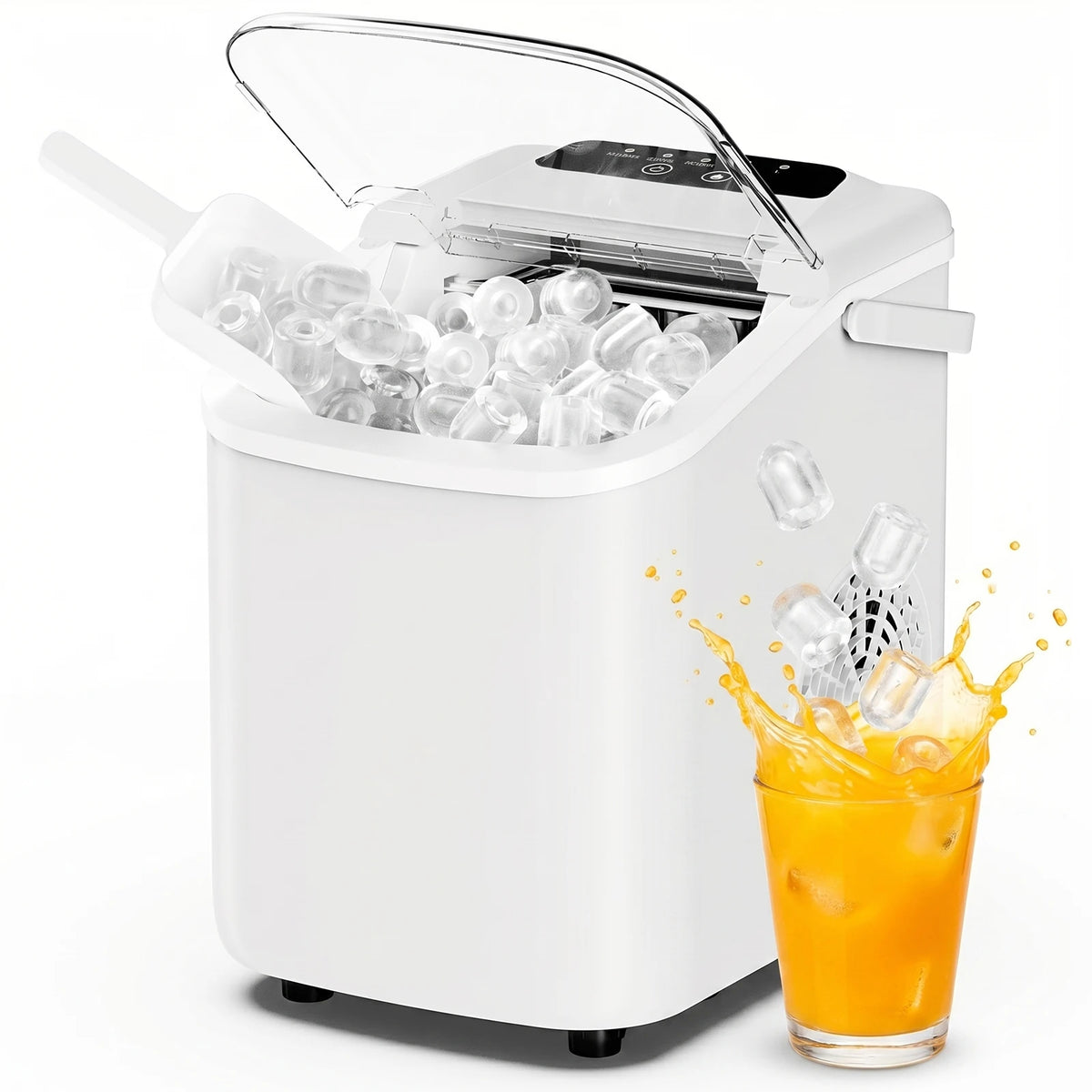JHK Portable Countertop Ice Maker With Scoop And Handle