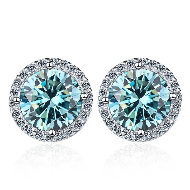 Moissanite Sterling Silver Stud Earrings for Women For Women