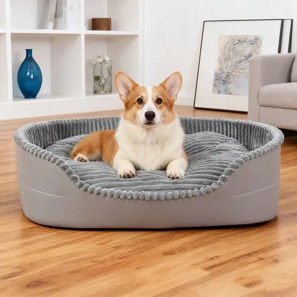 Plush Machine Washable Pet Bed For Dogs And Cats