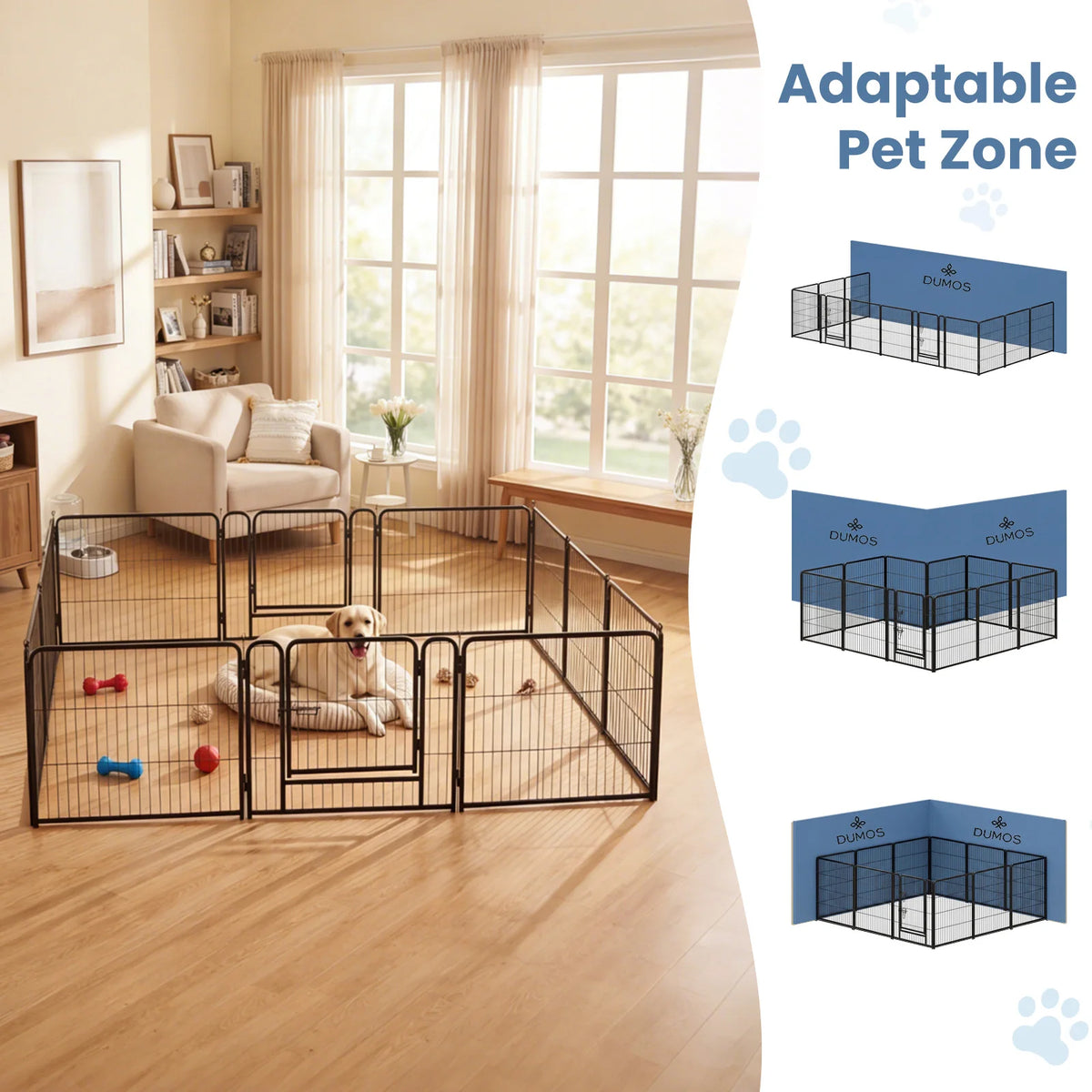 JHK Foldable Metal Dog Playpen for Indoor and Outdoor Use