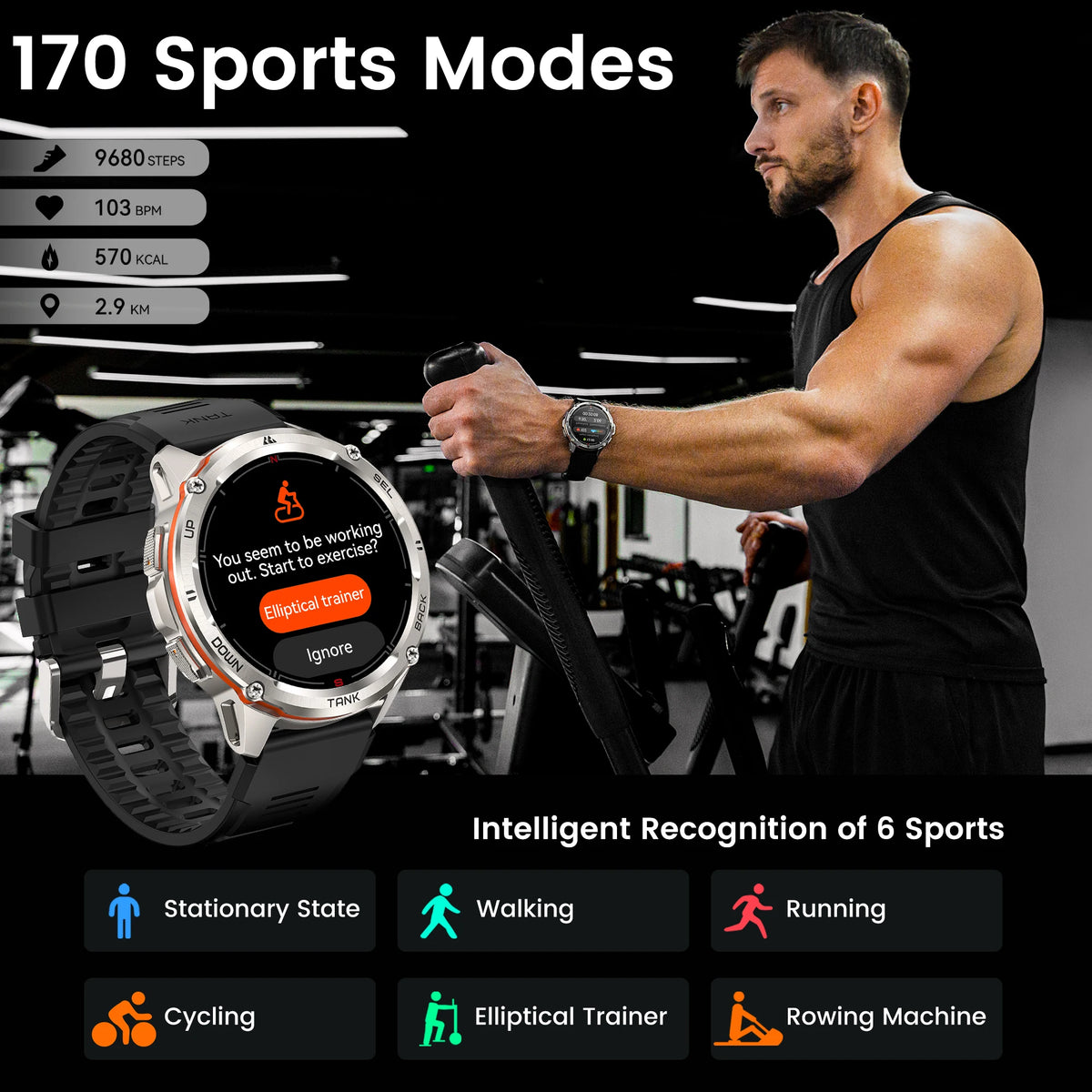 KOSPET TANK T3 Ultra GPS Rugged AMOLED Fitness Smart Watch