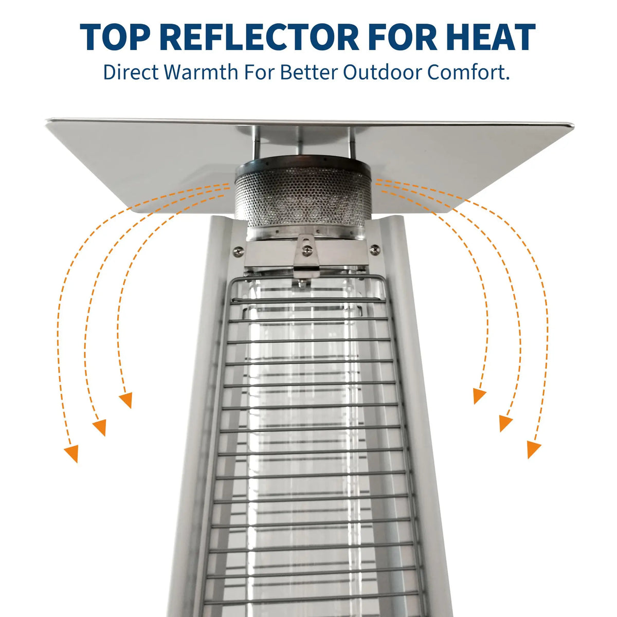 HiMISS Outdoor Propane Patio Heater With Visible Flame And Wheels