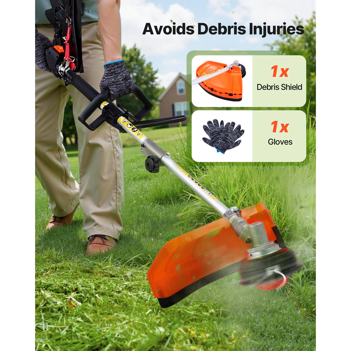 SucceBuy Gas Powered Multi Function Hedge Trimmer and Brush Cutter