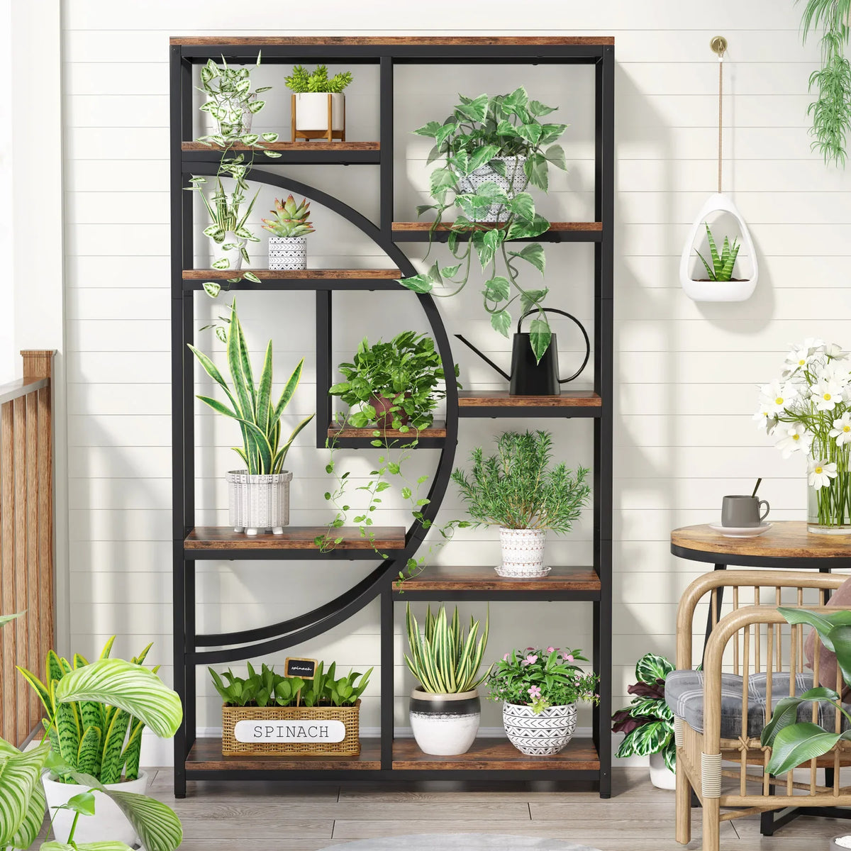 Tribesigns Industrial Bookshelf Freestanding Display and Storage Organizer