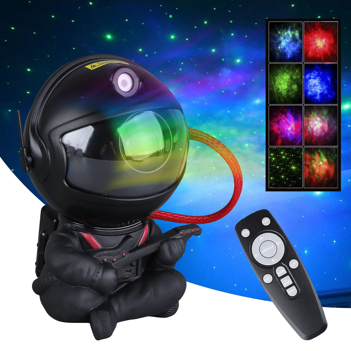 LED BARZ Astronaut Galaxy Projector Night Light With Remote Control