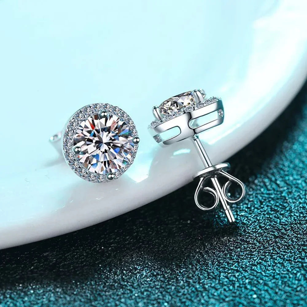 CBTB Moissanite Stud Earrings In Sterling Silver 925 Jewelry Gift Sets