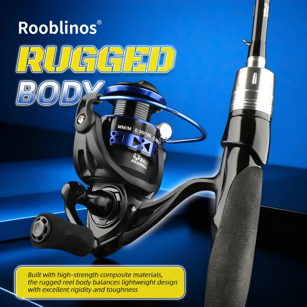 Rooblinos Metal Spool Spinning Fishing Reel Five Point Two Gear Ratio