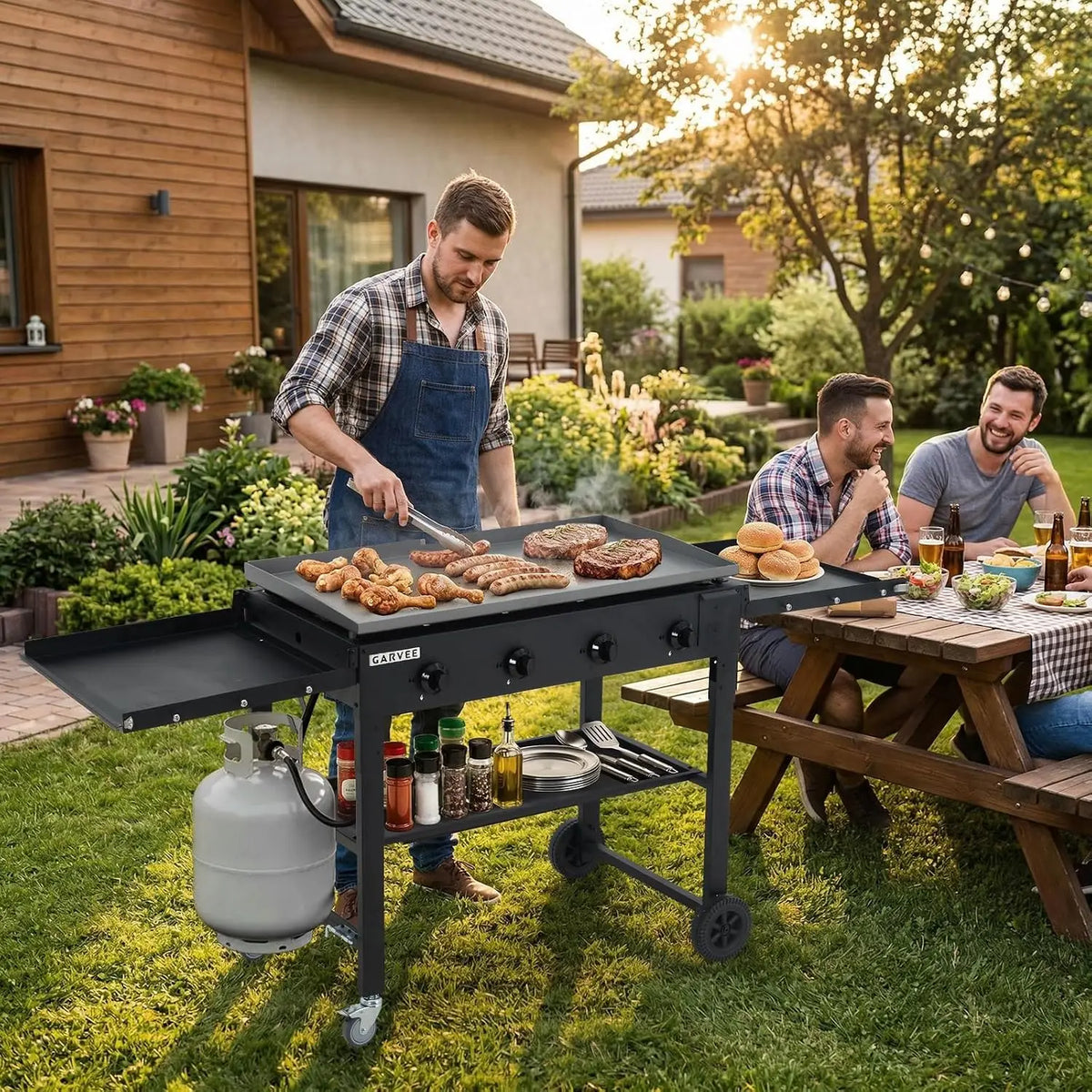 Tacleekii Four Burner Propane Flat Top Griddle for Outdoor Cooking
