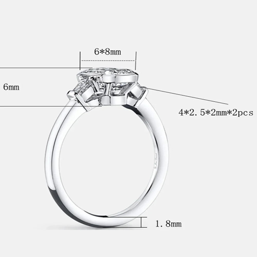 CBTB Sterling Silver 925 Moissanite Engagement Wedding Ring for Women