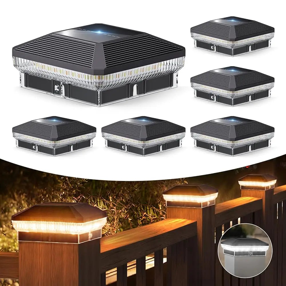 Kpstek Solar Post Cap Lights With Automatic Mode Waterproof Outdoor