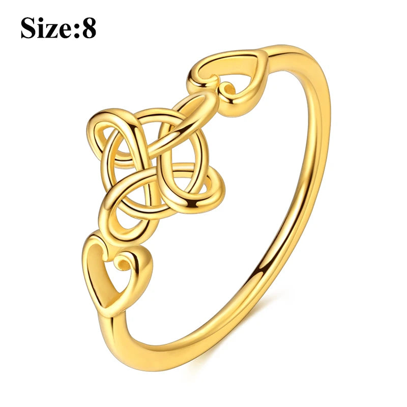 MULA Sterling Silver Evil Eye Clover Celtic Knot Wedding Band Ring