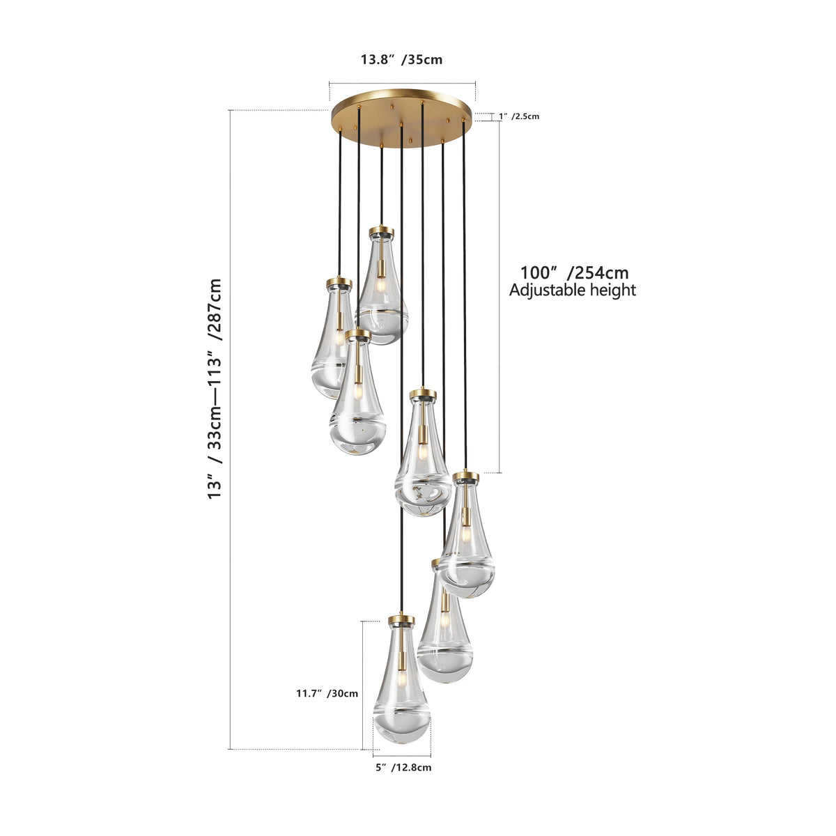 Zhikea 5 Light Cluster Pendant Chandelier For Modern Homes