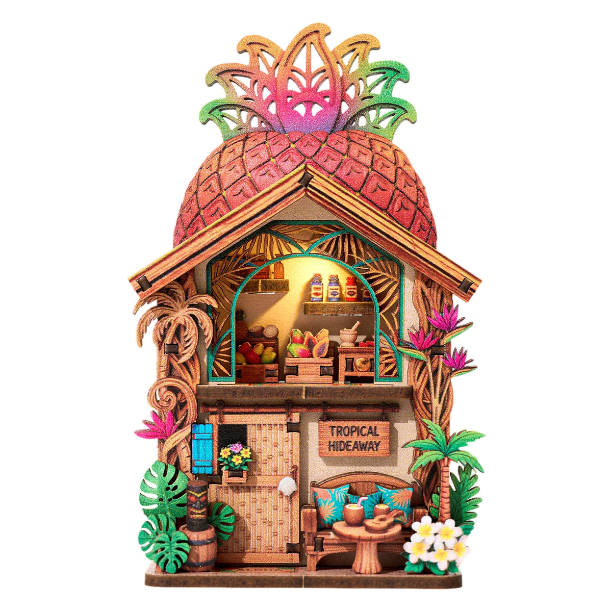 Wooden DIY Book Nook Puzzle Kit Animal House Model Decoration