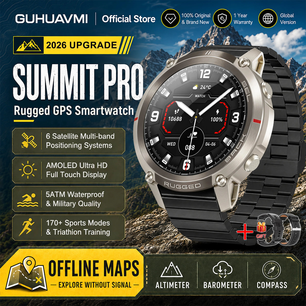 Professional GPS Smart Watch With Offline Maps And Sports Tracking