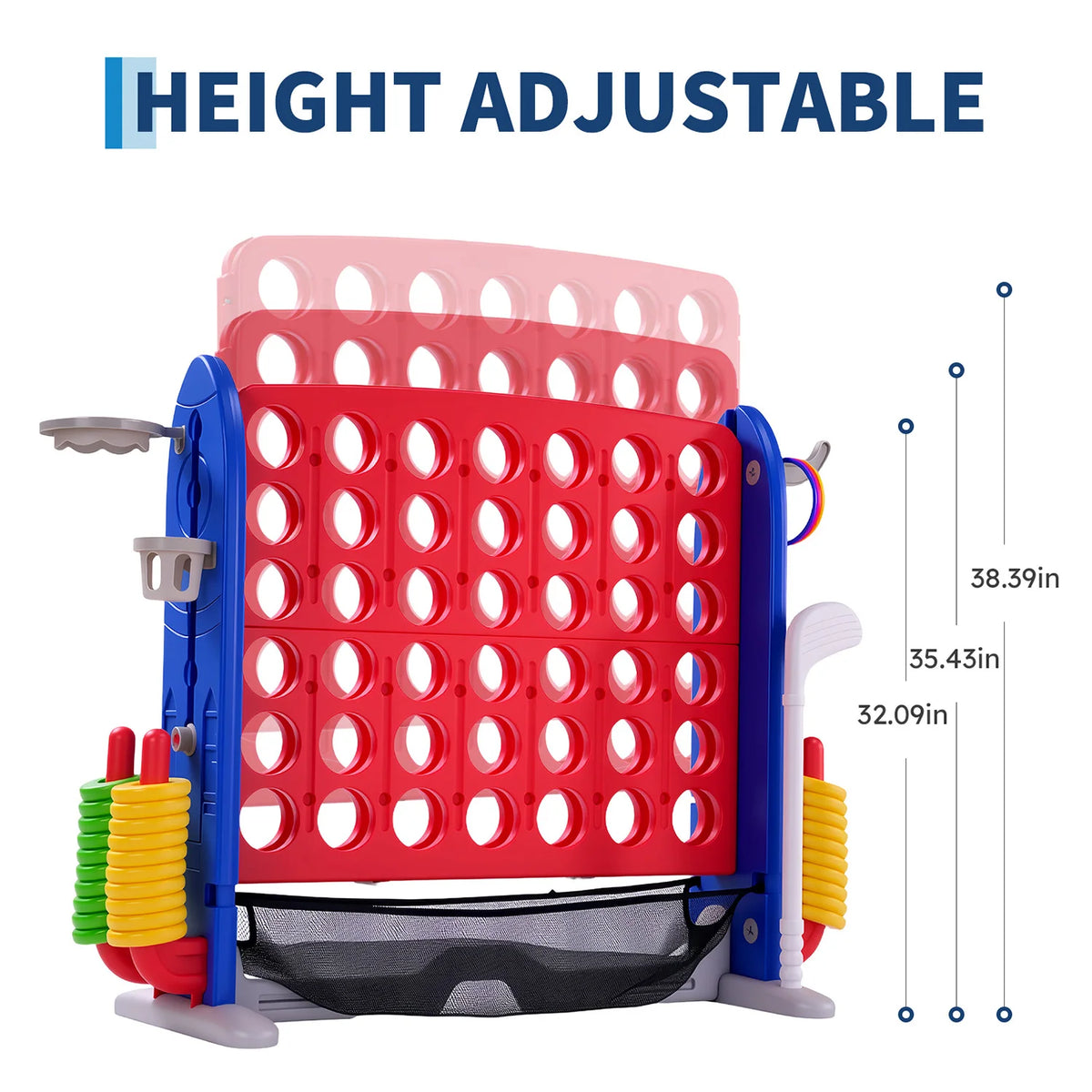 Giant Four In A Row Basketball And Ring Toss Yard Game