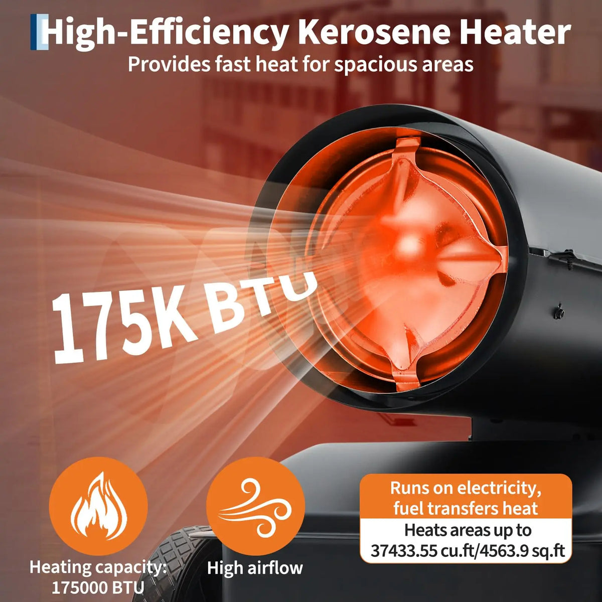 HiMISS 175000 BTU Kerosene Diesel Forced Air Industrial Heater