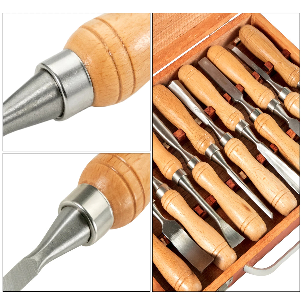 SucceBuy Professional Wood Lathe Chisel Set With Storage Case
