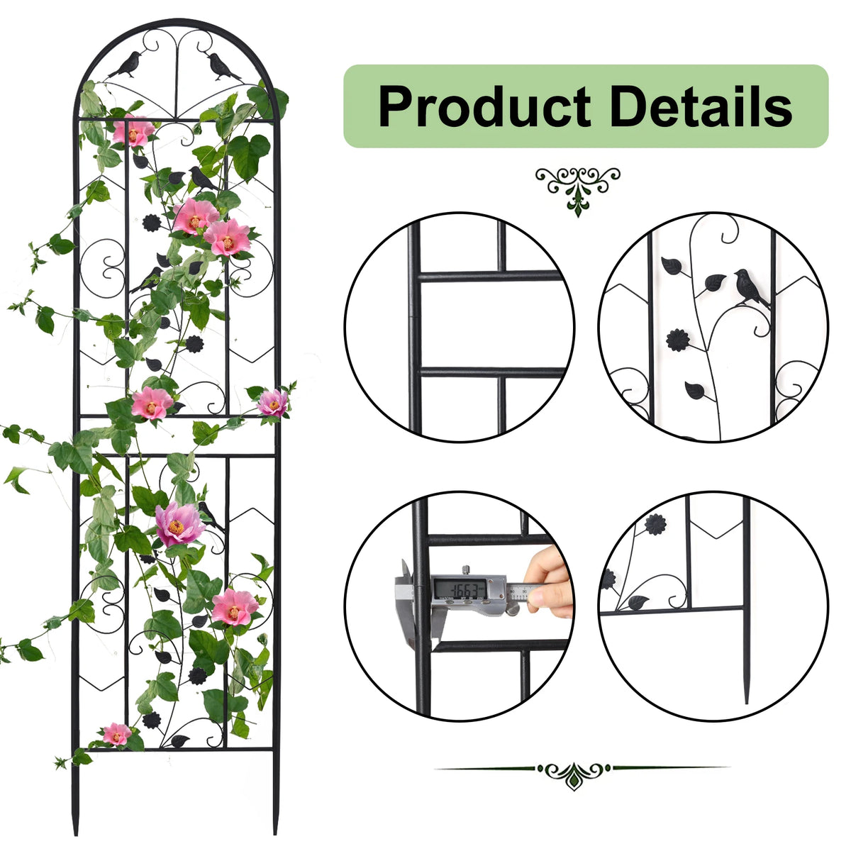 Metal Garden Trellis Fence For Climbing Plants And Flowers Support Panels