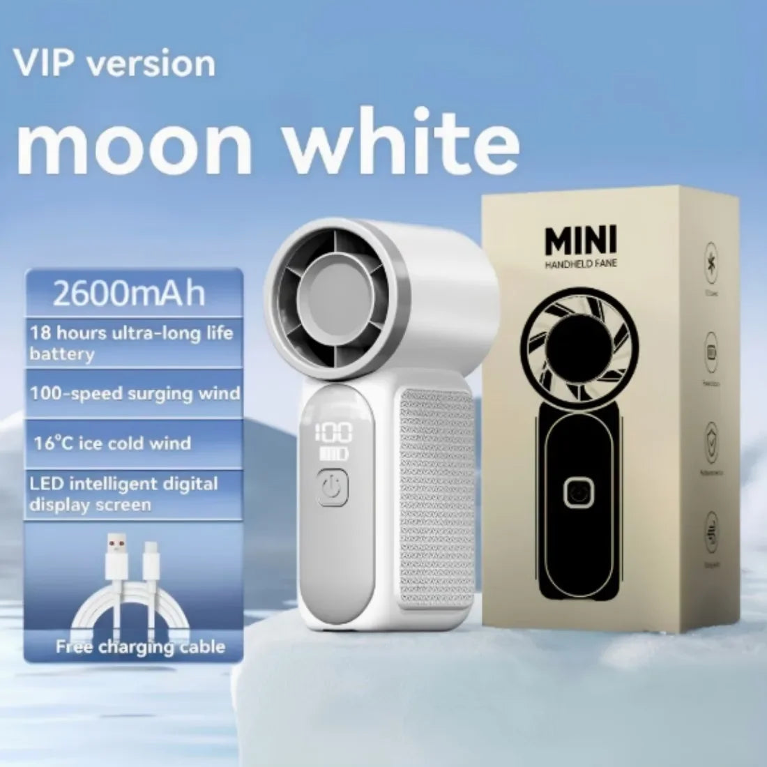 Portable USB Rechargeable Turbo Handheld Fan For Outdoor Cooling