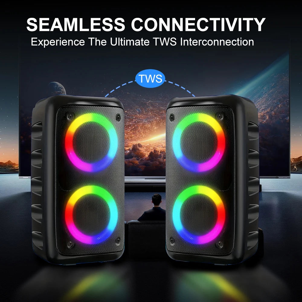ZNLYRION Portable Bluetooth Karaoke Speaker With Wired Microphone