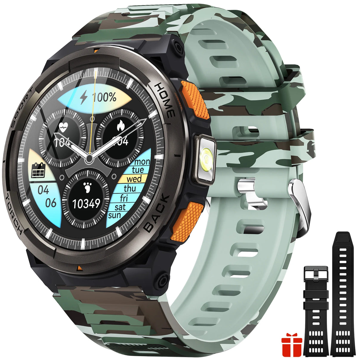 EIGIIS Smart Sports Watch With Compass Altimeter And LED Flashlight