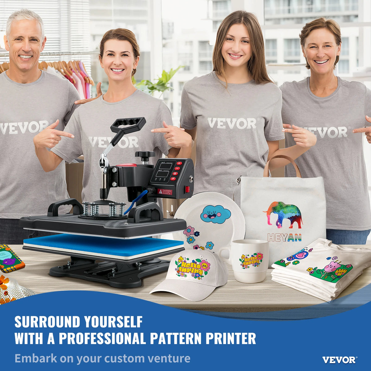 SucceBuy Five Function Heat Press Machine With Digital Temperature Control