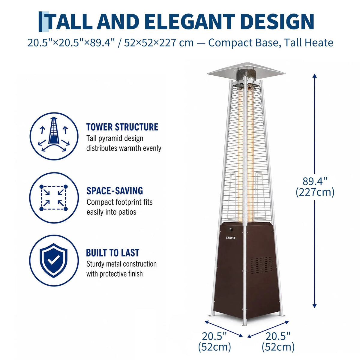 HiMISS Outdoor Propane Patio Heater With Visible Flame And Wheels