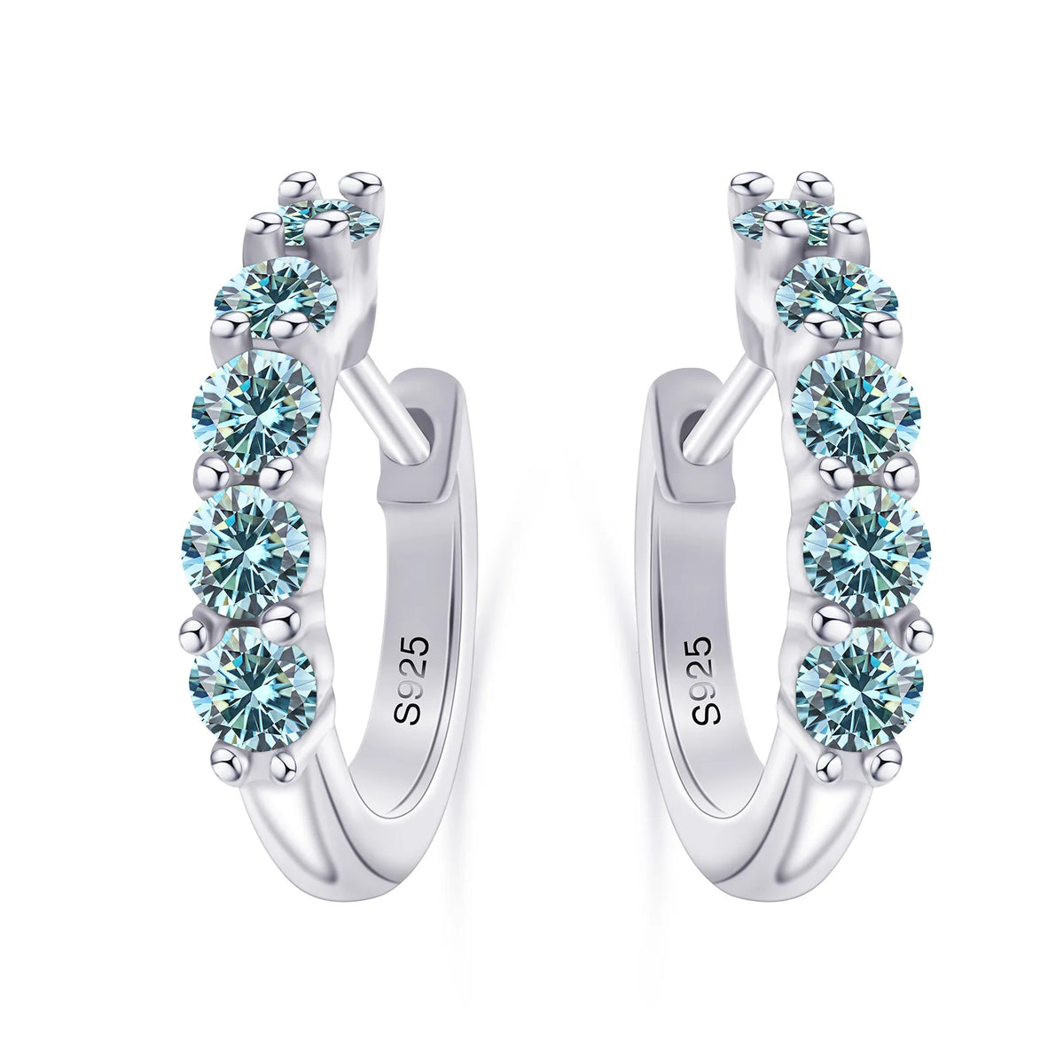 Classic 925 Sterling Silver Moissanite Stud Earrings For Women