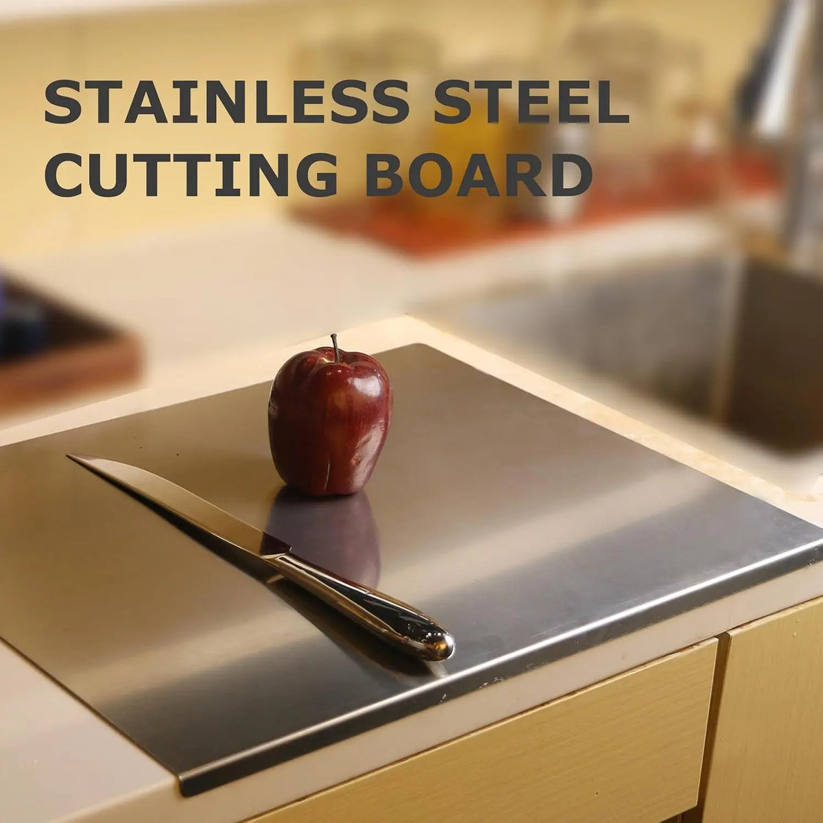Premium 304 Stainless Steel Kitchen Cutting Board With Lid