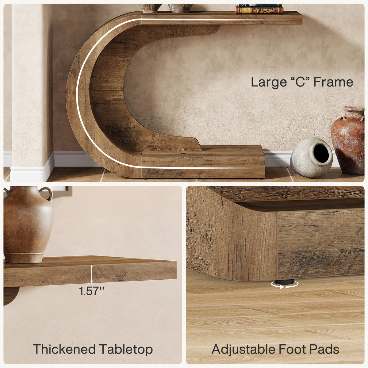 Tribesigns Mid Century Modern Wooden Entryway Console Table