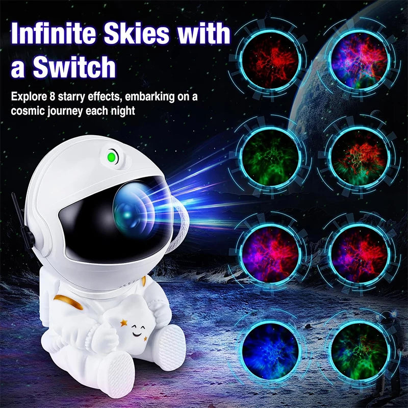 LED BARZ Astronaut Galaxy Projector Night Light With Remote Control