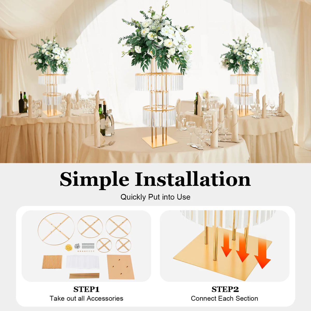 Acrylic Wedding Flower Stand Five Tier Centerpiece Display Rack