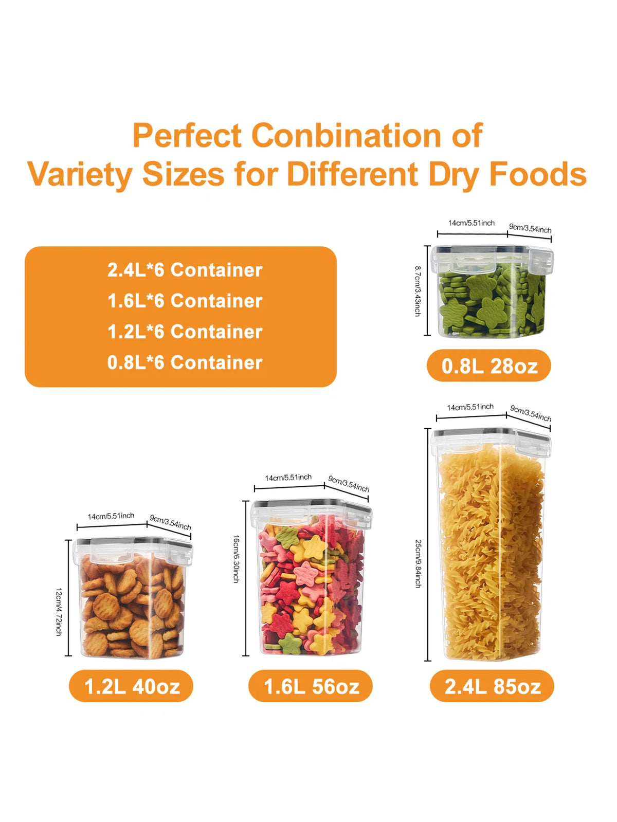 Food Grade Airtight Storage Containers With Labels Set