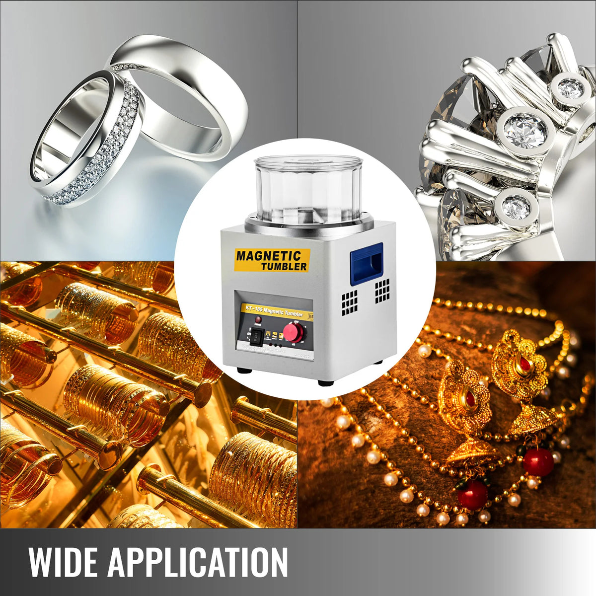 SucceBuy Magnetic Tumbler Jewelry Polisher Mini Metal Finishing Machine