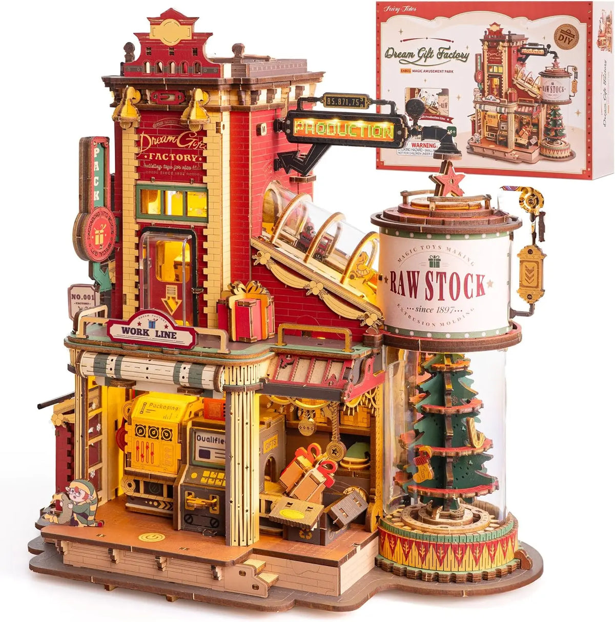 Robotime Christmas Dream Factory Wooden Music Box Puzzle Kit