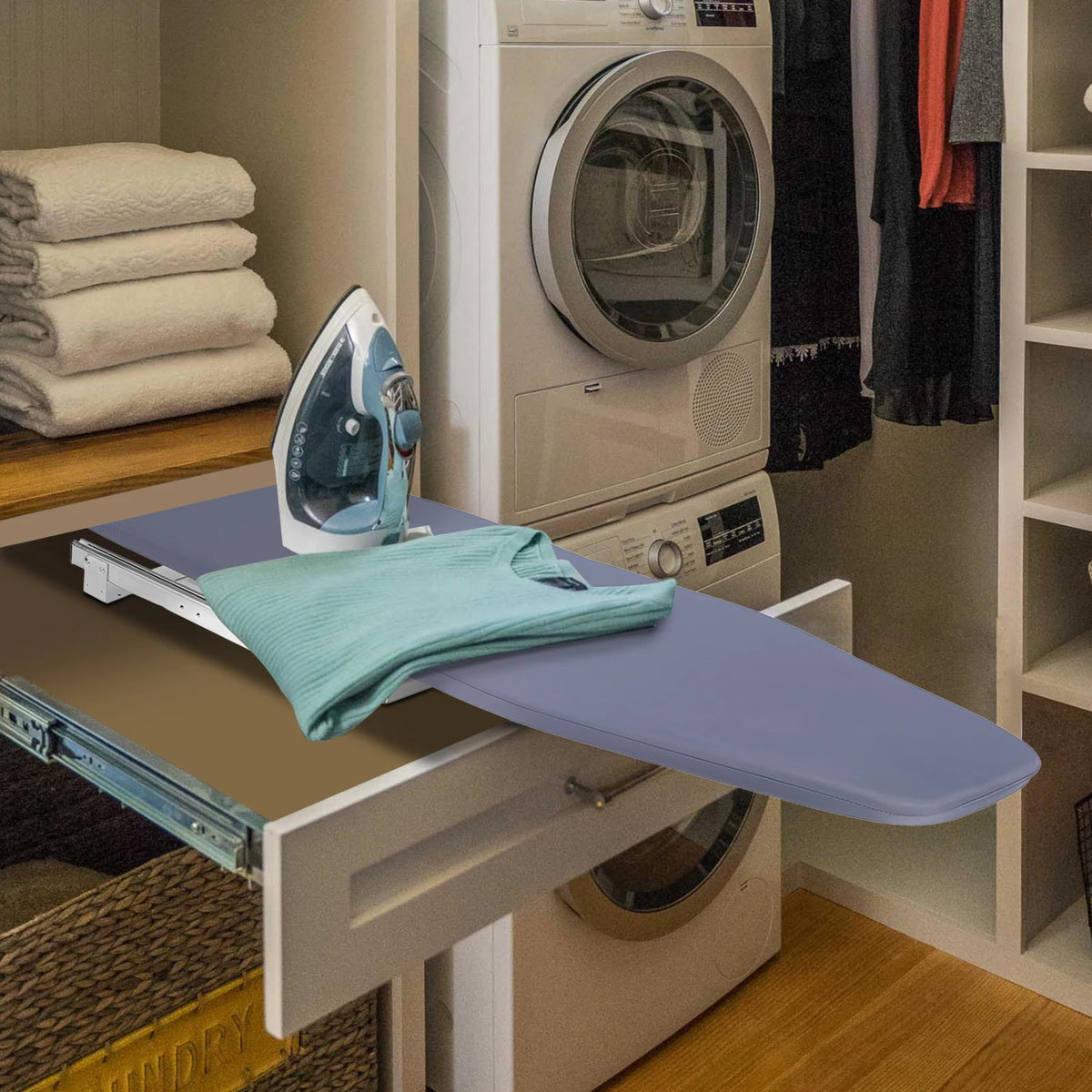 Modern Retractable Ironing Board With Space Saving Design