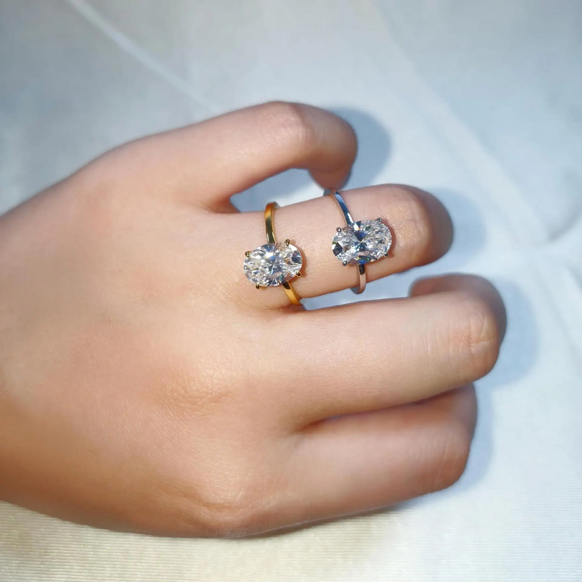 LYEE CYEE Sterling Silver Moissanite Anniversary Ring