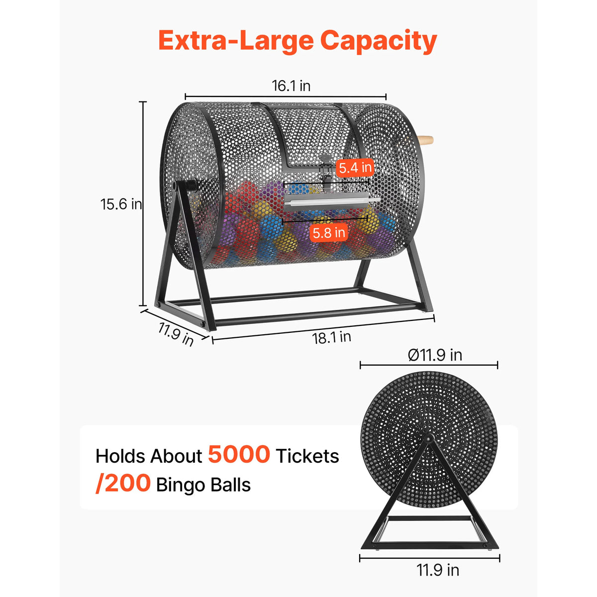 SucceBuy Raffle Ticket Spinner Drum With Handle For Events