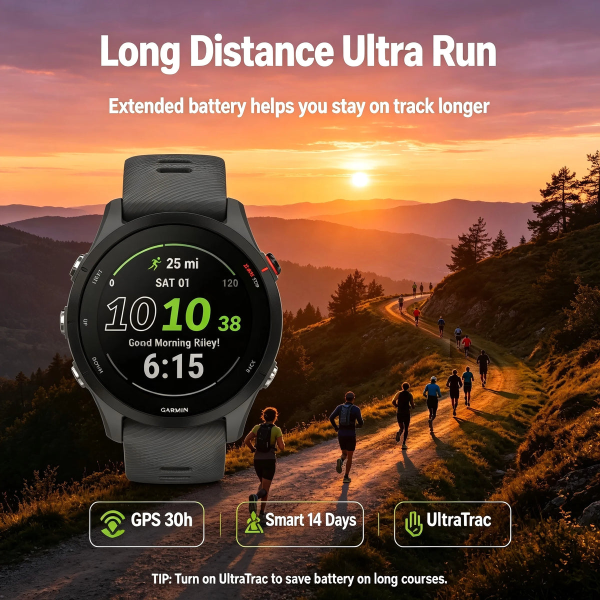 Garmin Forerunner 255 Multisport GPS Fitness Smartwatch With Sleep Tracking