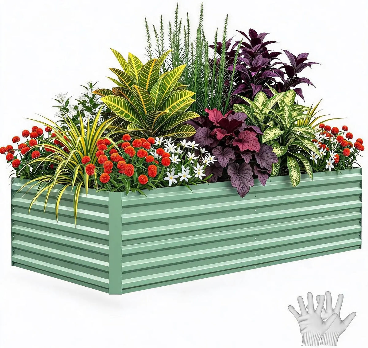 Himiss Heavy Duty Galvanized Metal Raised Garden Bed