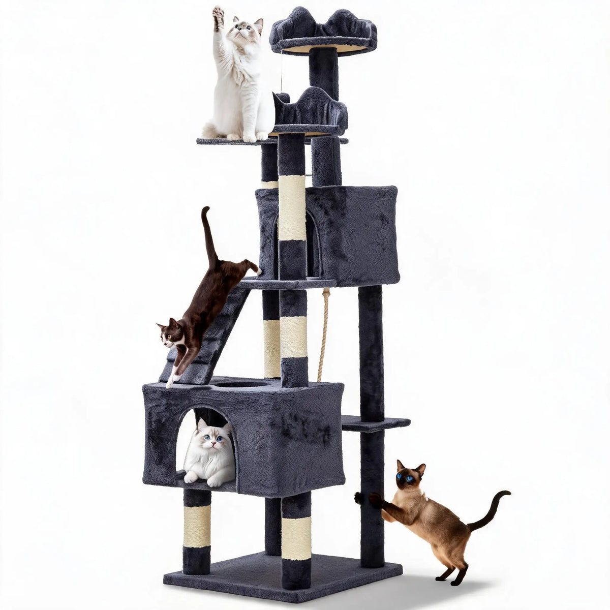 Large Cat Tree With Condos Perches And Sisal Scratching Posts