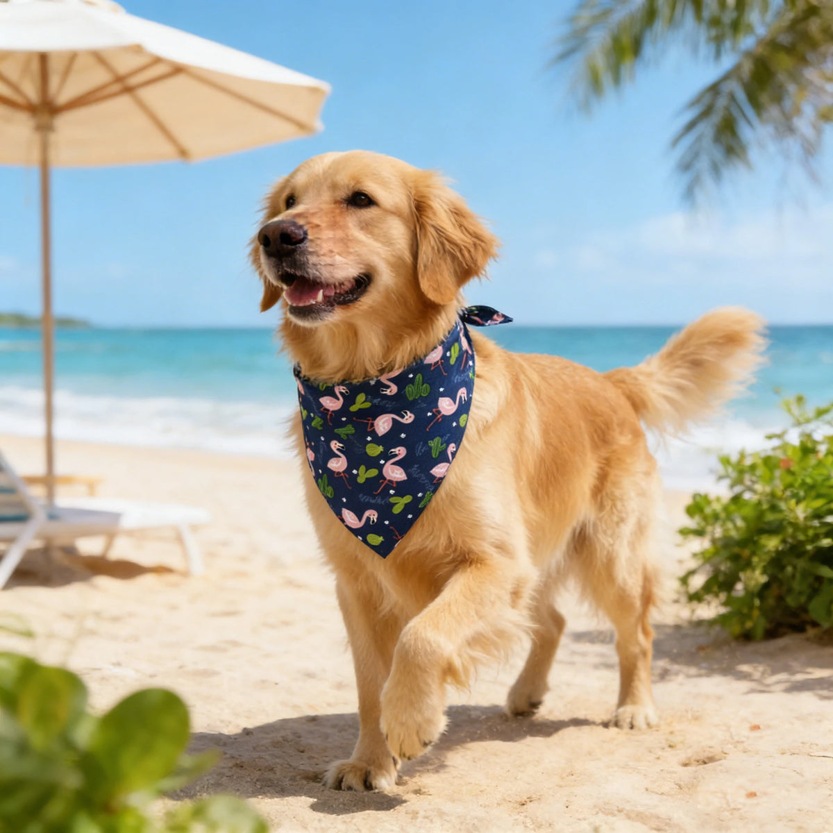 Soft Adjustable Fruit Floral Washable Dog Bandana Accessory