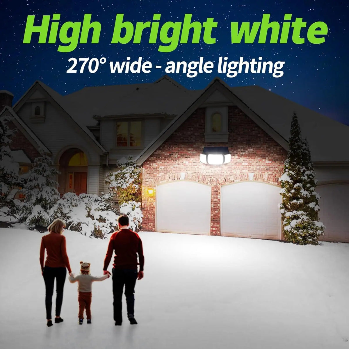 Intelamp Outdoor Solar LED Security Flood Light Dual Motion Sensor