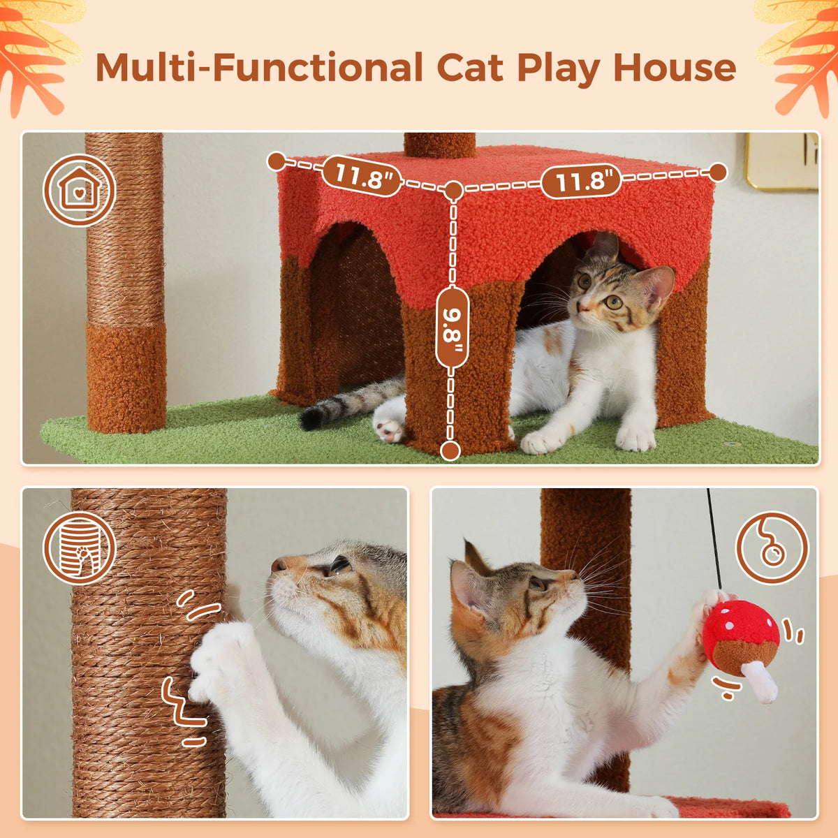 PAWZ Road Multi Level Cat Tree With Hammock And Posts