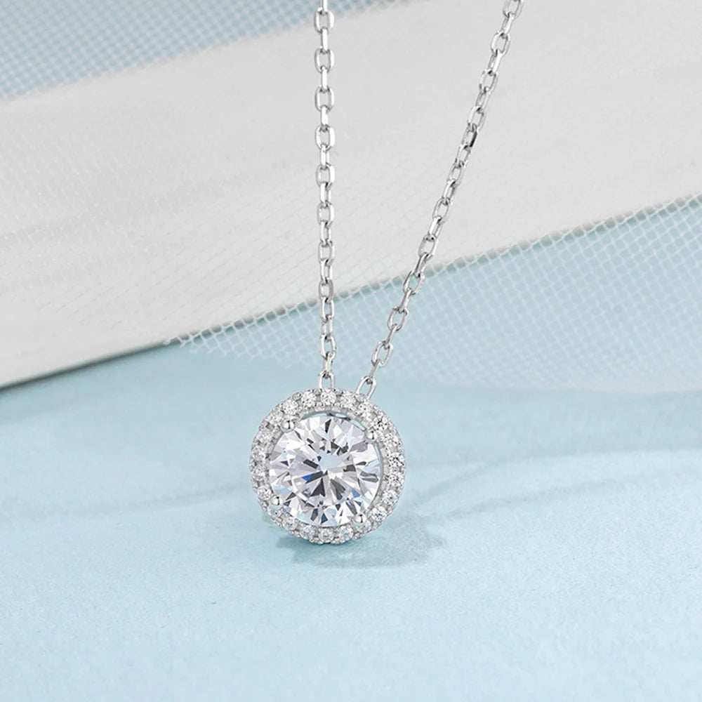 CBTB Sterling Silver Moissanite Cross Pendant Necklace