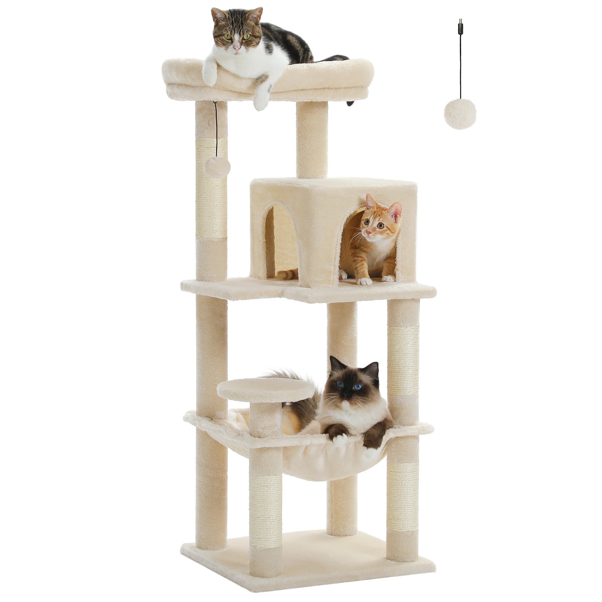 Petepela Indoor Cat Tower With Metal Frame And Hammock