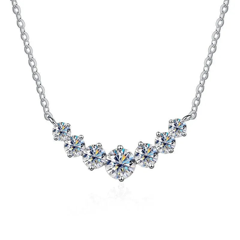 Elegant 925 Sterling Silver Moissanite Engagement Necklace