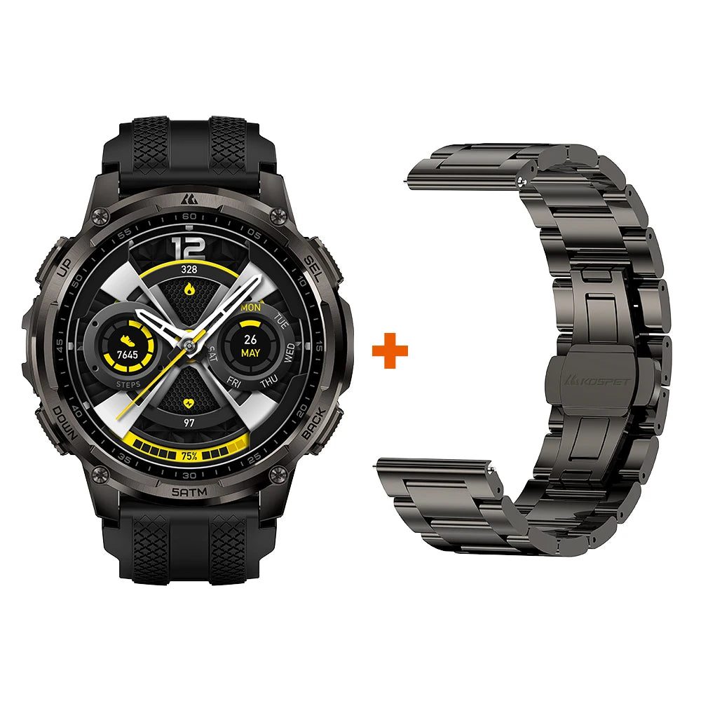 KOSPET Tank T4C Men Rugged Smartwatch With GPS And Flashlight