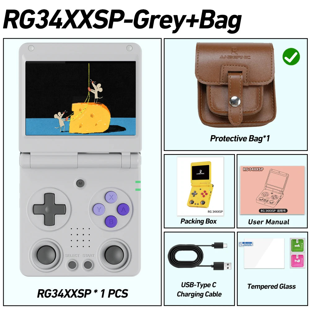 Anbernic RG34XXSP Linux Retro Handheld Game Console With TV Output