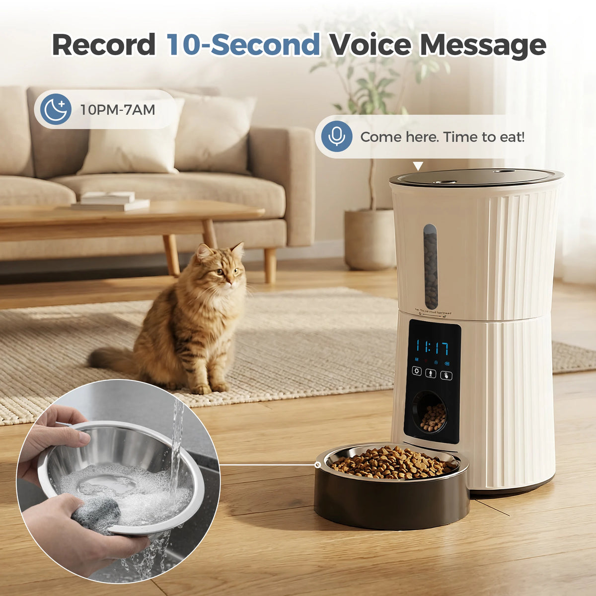 JHK WiFi Cat Feeder With App Control And Timed Feeding